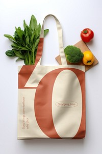 Grocery shopping tote bag mockup psd