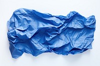 Blue color crumpled paper backgrounds white background wrinkled.