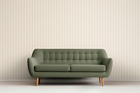 Dull green sofa mockup psd