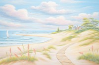 Landscape of beach painting outdoors nature.