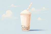PNG Painting of boba tea drink refreshment disposable.