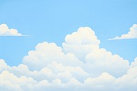 Painting of blue sky and cloud backgrounds outdoors nature.