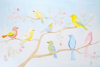 Colorful birds painting animal canary.