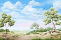 Landscape of summer painting backgrounds outdoors.