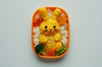 Cute bento box rabbit lunch food meal.