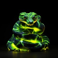 Green anaconda fire flame reptile animal snake.
