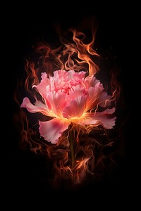 Pink peony fire flame flower petal plant.
