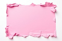 A square pink torn paper backgrounds petal white background.