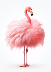 3d render of flamingo fur fluffy animal bird spoonbill.