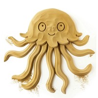 Sand Sculpture a jellyfish cartoon animal white background.