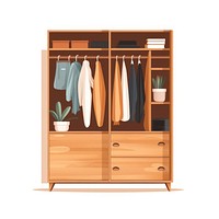 Wardrobe flat vector illustration furniture cupboard closet.