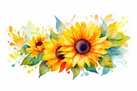 Cute colorful sunflower painting pattern plant.