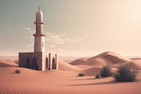 Mosque in the desert architecture building outdoors.