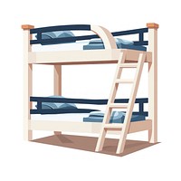 Bunk bed flat vector illustration furniture white background architecture.