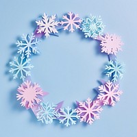 Snowflake circle border art celebration decoration.