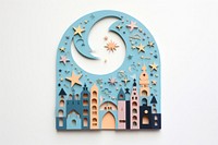 Color paper cutout illustration of a ramadan craft art representation.
