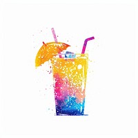 Cocktail Risograph style drink white background refreshment.