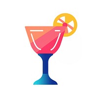 Cocktail Risograph style martini drink glass.