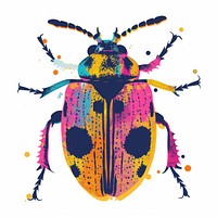 Insect Risograph style animal nature white background.