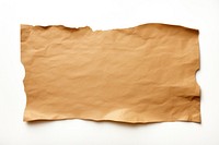 Torn strip of paper aesthetic brown paper backgrounds white background parchment.