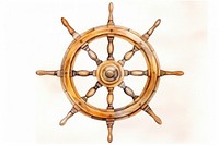 Pirate ship wheel vehicle white background transportation.