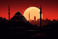 Istanbul geometric art deco style architecture silhouette cityscape.