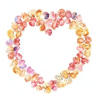 Cereal border watercolor jewelry heart white background.