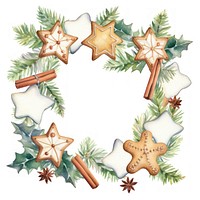 Christmas cookies frame white background confectionery gingerbread.
