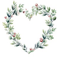 Heart mistletoe frame pattern plant white background.