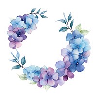 Hydrangea wreath frame pattern flower purple.
