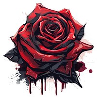 Graffiti rose flower red art.