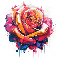 Graffiti rose art painting flower.