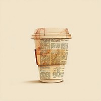 Ephemera paper coffee cup mug white background refreshment.