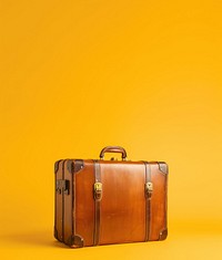 Vintage luggage bag suitcase handbag yellow.