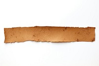 Earth tone adhesive strip rough white background weathered.