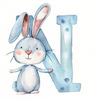 Bunny alphabet N mammal easter rabbit.