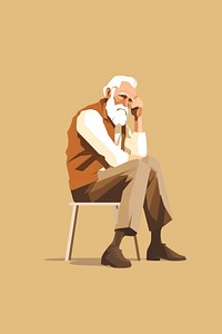 Old man stressed sitting adult photography.