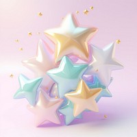 3d render a star shape celebration decoration.