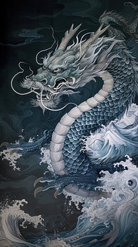 White dragon art representation creativity.