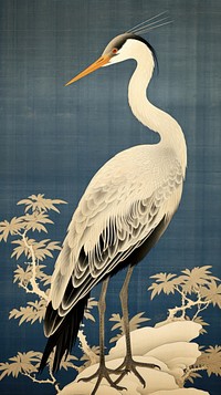 Elegant japanese crane animal heron bird.