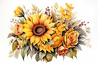 Sunflower bouquet painting pattern plant.
