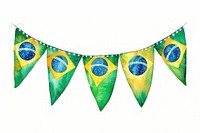Festive bunting brazil color flags patriotism circle yellow.