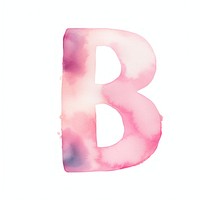 Watercolor illustration letter B text white background circle.