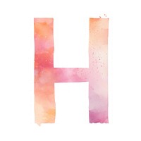Watercolor illustration letter H text white background creativity.