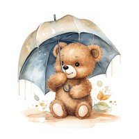 Bear hugging umbrella cartoon cute toy.