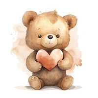 Student bear hugging large heart cartoon cute toy.