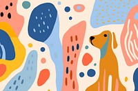 Memphis dogs abstract shape backgrounds painting pattern.