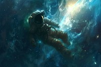 Astronaut floating in space astronomy universe star.