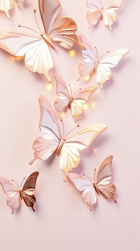 Butterflies in aesthetic glitter style pattern petal plant.