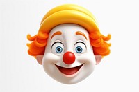 Cute clown face anthropomorphic representation.